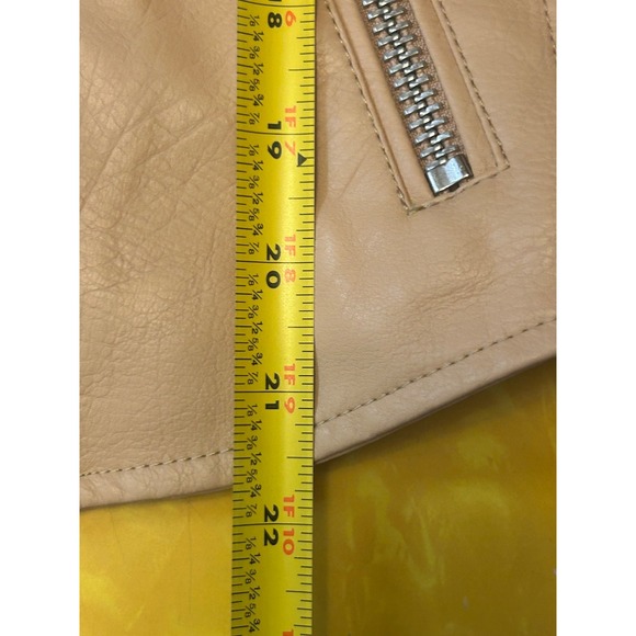 Anthropologie Tan Faux Leather Moto Jacket Size Medium - Picture 5 of 7